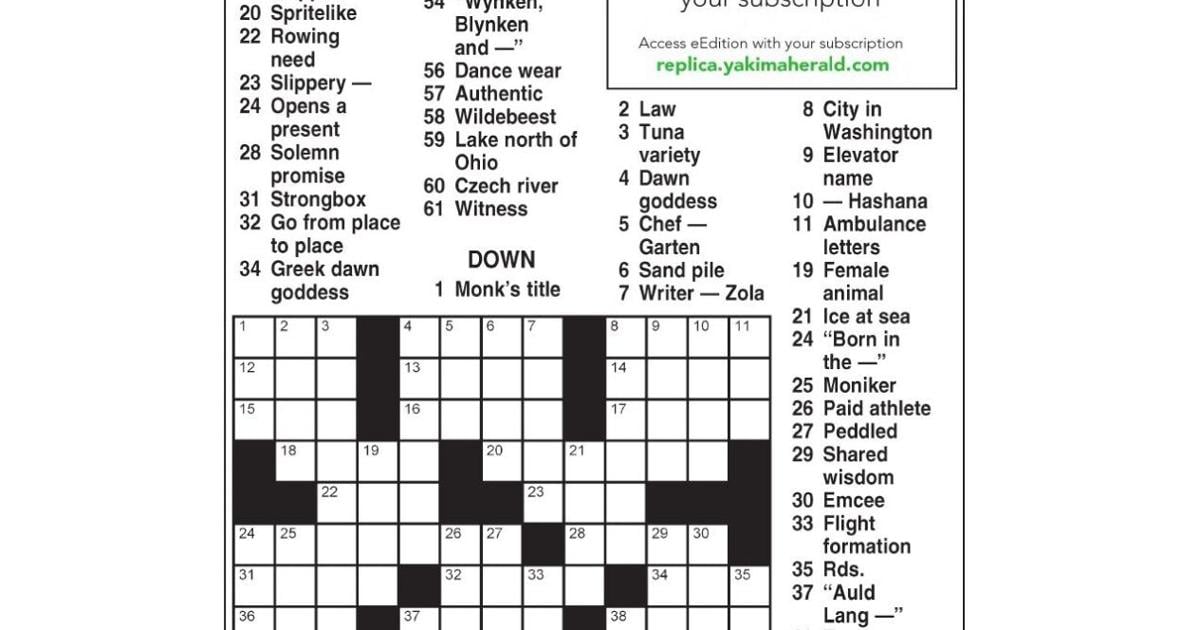 AM Crossword: June 8, 2024 | Crosswords | yakimaherald.com